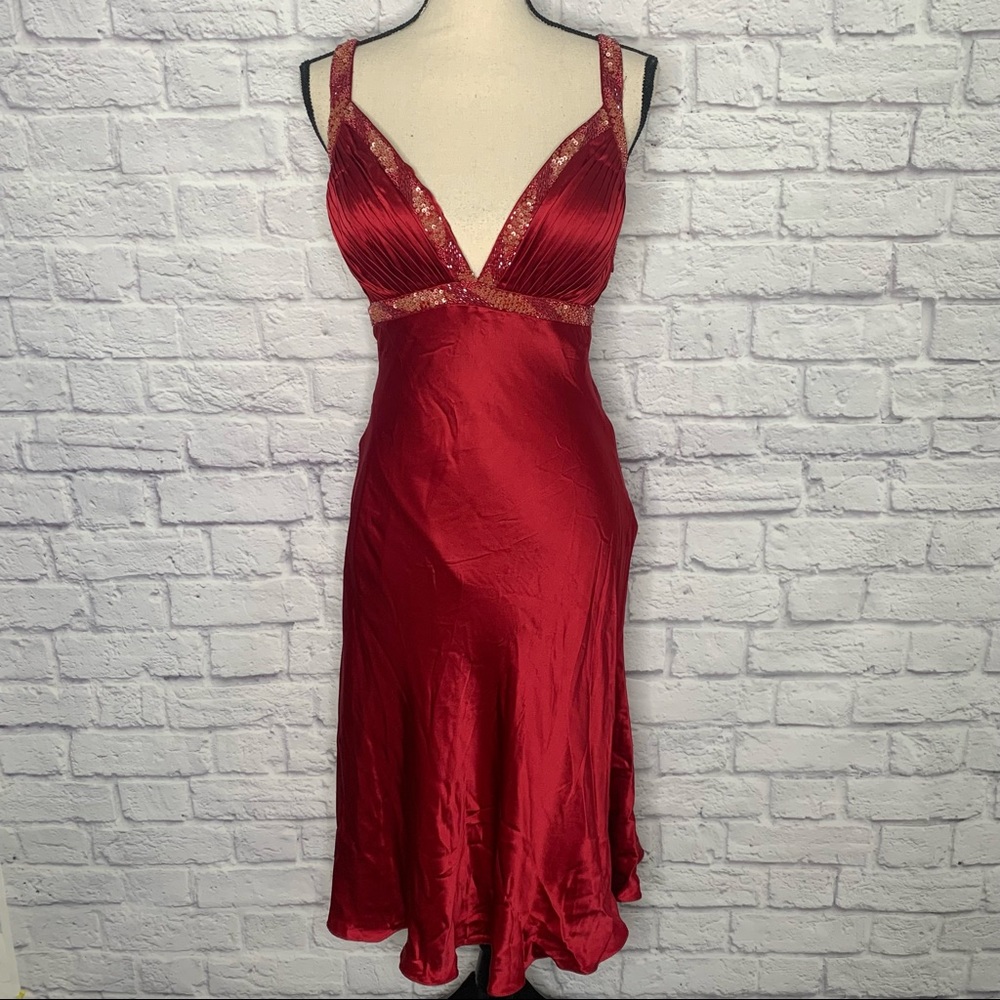 Morrell Maxie Red Silk Formal A-Line Dress